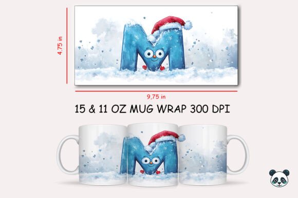 Christmas Baby Letter D Mug Wrap 14 Graphics and Crafts Review