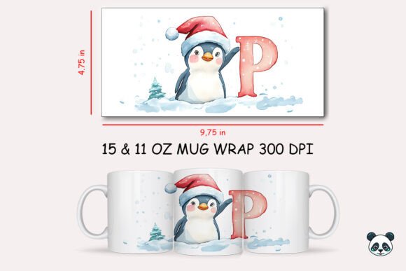 Christmas Baby Letter P with Penguin Mug Wrap 1 Review