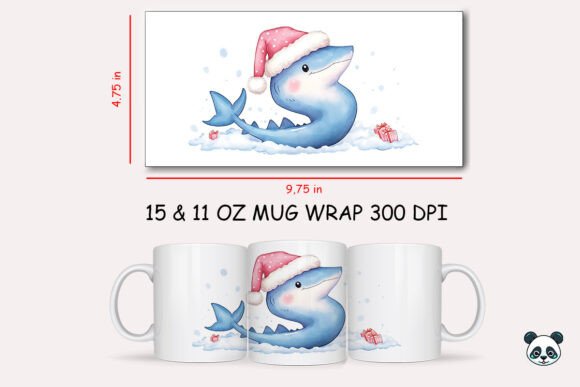 Christmas Baby Letter S with Shark Mug Wrap 1 Review