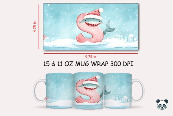 Christmas Baby Letter S with Shark Mug Wrap: A Designer’s Review for Crafts and Graphics