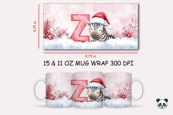 Christmas Baby Letter Z Mug Wrap: A Festive Graphic Design Asset for Crafts & Branding