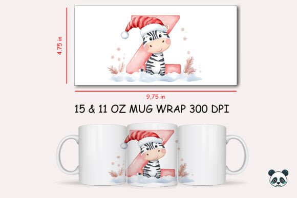 Christmas Baby Letter Z with Zebra Mug Wrap 1 Review