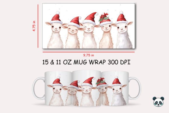 Christmas Goat Mug Wrap: A Festive Graphic Design Asset for Crafts