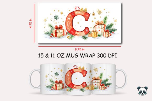 Christmas Letter C Mug Wrap Sublimation Graphics and Crafts Review