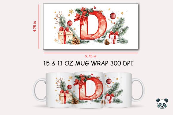 Christmas Letter D Mug Wrap Sublimation Graphics & Crafts Review