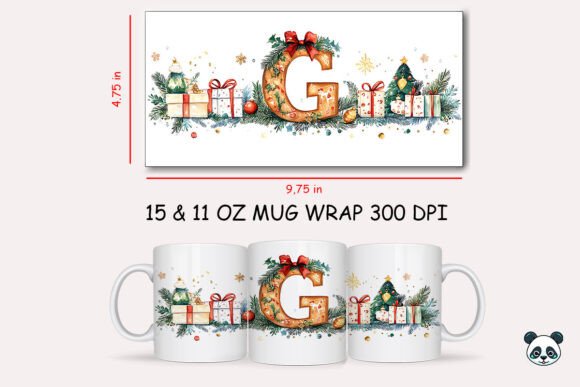 Christmas Letter G Mug Wrap Sublimation Graphics and Crafts Review