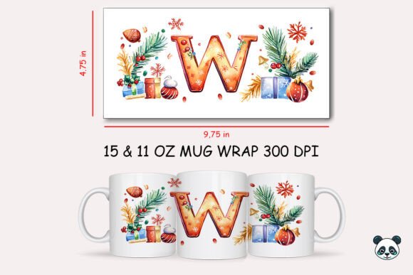 Christmas Letter W Mug Wrap Sublimation Graphics and Crafts Review