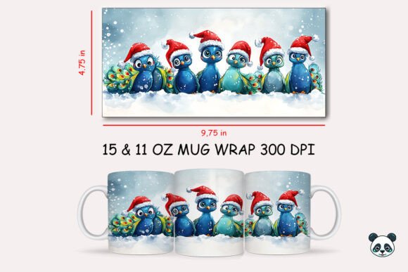 Christmas Peacock Mug Wrap: A Versatile Graphics Asset for Content Creators