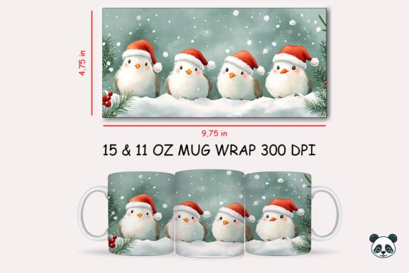 Christmas Ptarmigan Mug Wrap 1: A Festive Graphic Design Asset for Craft Projects