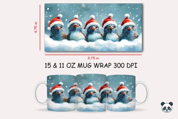 Christmas Ptarmigan Mug Wrap: A Festive Graphic Design Asset for Crafts