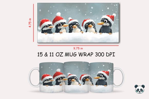 Christmas Woodpecker Mug Wrap: A Festive Graphic Asset for Local Business Branding