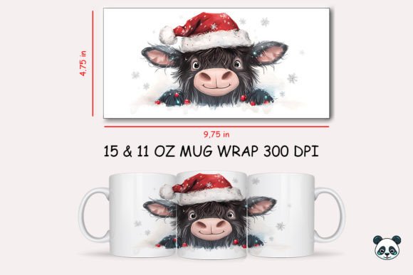 Christmas Yak Mug Wrap 1: A Festive Graphic for Crafts and Graphics Sellers