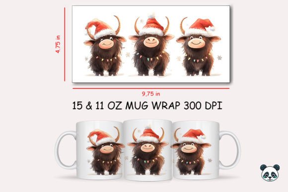Christmas Yak Mug Wrap 2: A Festive Design Asset for Crafts and Graphics