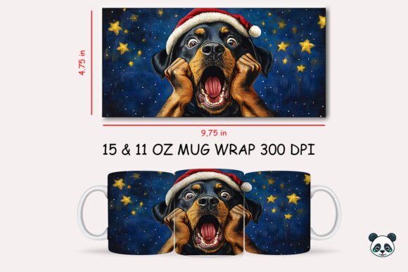Funny Christmas Rottweiler Scream Mug Wrap Graphics and Crafts