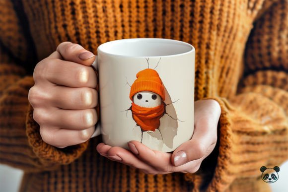 Halloween Ghost Peek a Boo 3D Mug Wrap Graphics
