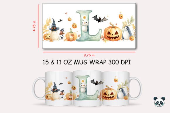 Halloween Letter L Mug Wrap Sublimation Graphics and Crafts