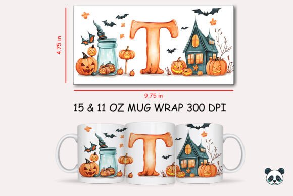 Halloween Letter T Mug Wrap Sublimation Graphics and Crafts Review
