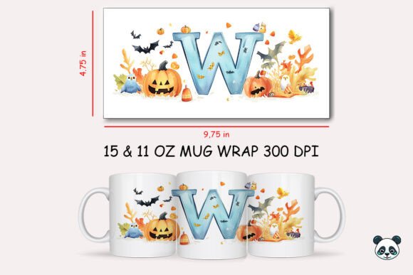 Halloween Letter W Mug Wrap Sublimation 1 Review
