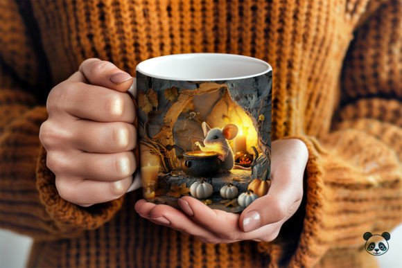 Halloween Witch Mouse Cooking Poison 3D Mug Wrap