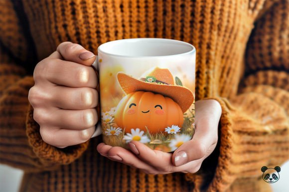 Pumpkin Wearing Cowboy Hat 3D Mug Wrap: Graphics and Crafts for Branding