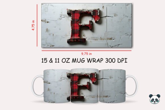 Red Plaid 3D Letter F Mug Wrap Review