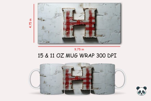Red Plaid 3D Letter H Mug Wrap: A Designer’s Review for Graphics and Crafts