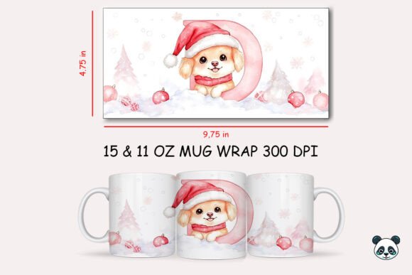 Review: Christmas Baby Letter D with Dog Mug Wrap 4